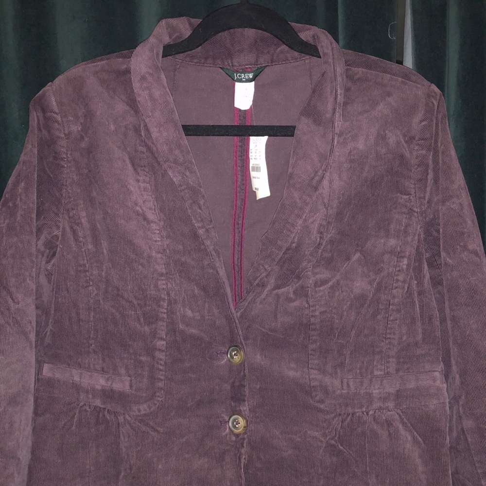 NWT J Crew Plum Corduroy Blazer